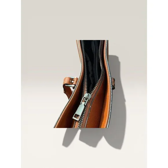 EaseGave Brown Laptop Tote Bag Work Office Satchel No Strap - Picture 3 of 8